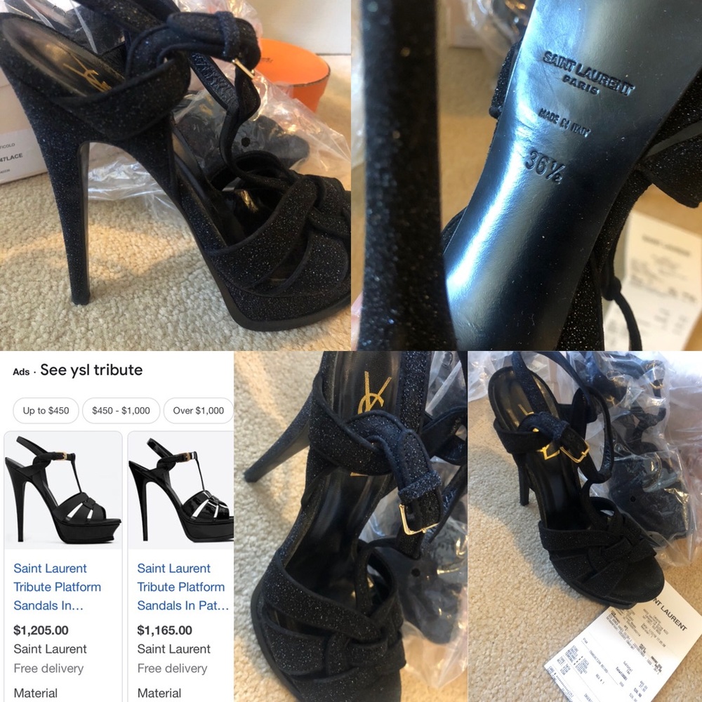 YSL Tributes barely used - sparkly black